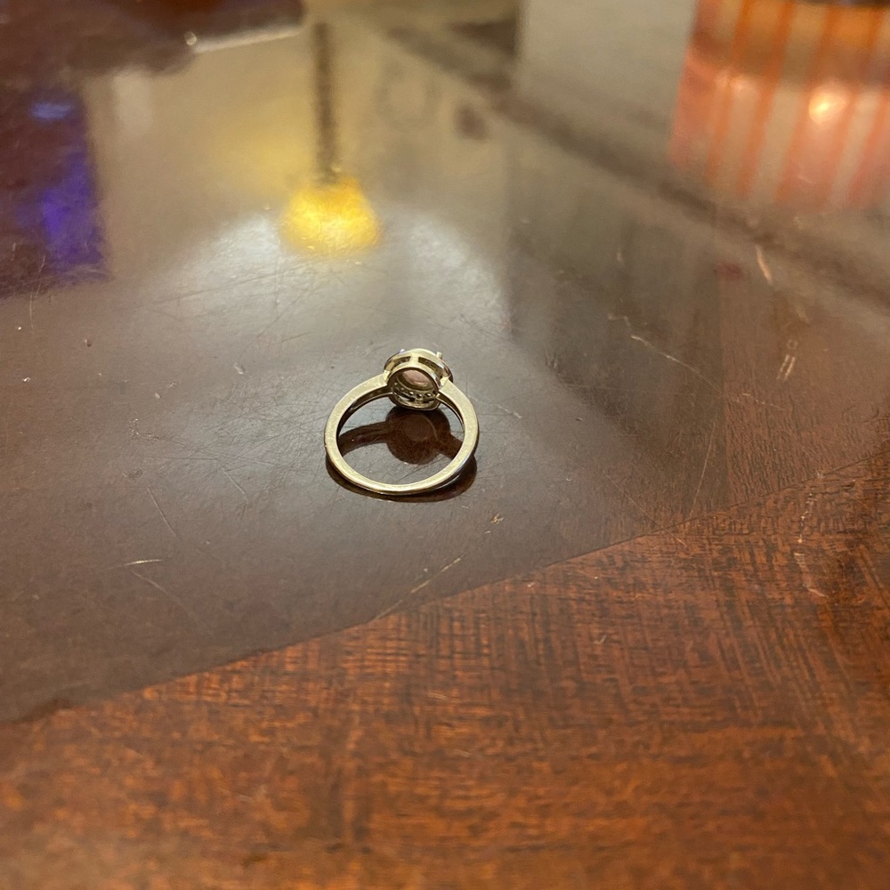 Silver ring with CZs and faux opal. - Picture 15 of 15